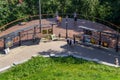 KIEV, UKRAINE - JUNE 15, 2019: a bird`s-eye view of Kiev, artists alley on the hem, in summer in clear sunny weather. Concept, Royalty Free Stock Photo