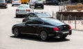 Kiev, Ukraine - June 19, 2021: Luxury black British Bentley Continental GT car on the road