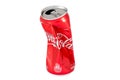 KIEV, UKRAINE - 25 June 2019: 330ml Coca cola crumpled can isolated on white background.