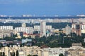 Obolon, Troyeschina and Brovary, panorama. New and old soviet buildings Royalty Free Stock Photo