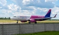 Kiev, Ukraine - June 12, 2021: Passenger plane Wizz Air Airline. Aircraft Airbus A320-232 G-WUKE. Plane against the blue