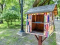 Kiev, Ukraine - June 18, 2019: The street library in Shevchenko Park. Ukraine