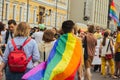Kiev, Ukraine, 06.23.2019. LGBT parade, March of equality for the rights of gays, lesbians, transvestites. Gender non-binary