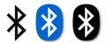 Kiev, Ukraine - March 19, 2023: Bluetooth logo, Bluetooth icons set with shadow. Editorial vector