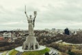 Kiev, Ukraine - March, 2019: The Famous Mother Motherland Monument Also Known as Rodina Mat on a Sky