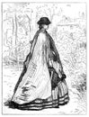 Fashionable woman in the garden