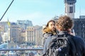 Jared Leto looks back, and his cameraman takes pictures of the tent city standing over the Maidan Nezalezhnosti