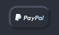 Kiev, Ukraine - March 30, 2021: Paypal logo. PayPal icon. Paypal is an internet based digital money transfer service. Neumorphic