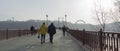 View of the Park pedestrian bridge in spring