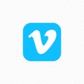 Kiev, Ukraine - March 30, 2021: Vimeo icon. Social media icons. Realistic Vimeo app. UI UX white user interface