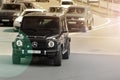 Kiev, Ukraine - May 3, 2019: Black Mercedes SUV in motion. Mercedes G63 AMG Royalty Free Stock Photo