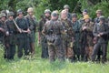 Kiev, Ukraine - May 09. 2019: Men in the form of Wehrmacht soldiers during a battle showdown