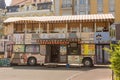 KIEV, UKRAINE - May, 18: Modern Coffee Bus Located in the Touristic Area In The Old Town of Kyiv, Ukraine