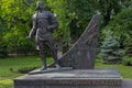 Kiev, Ukraine - May 18, 2019: Monument to the famous airman Assu Ivan Kozhedub was installed in Kiev