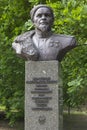 Kiev, Ukraine - May 18, 2019: Monument to the leader of the guerrilla movement, General Sidor Kovpak