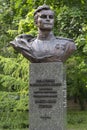 Kiev, Ukraine - May 18, 2019: Monument twice Hero of the Soviet Union, test pilot Ahmet-Khan Sultan