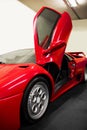 Kiev, Ukraine - May 22, 2021: Red luxury supercar Lamborghini Diablo Koenig with open door. Exclusive red supercar Royalty Free Stock Photo