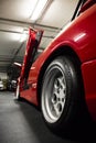 Kiev, Ukraine - May 22, 2021: Red luxury supercar Lamborghini Diablo Koenig with open door. Exclusive red supercar in the Royalty Free Stock Photo