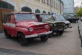 Kiev, Ukraine - May 21, 2018: Service vehicles in front of the Ukrainian National Chornobyl Museum
