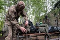 KIEV, UKRAINE - May 7, 2015: Ukrainian recruits volunteer battalion Azov