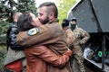 KIEV, UKRAINE - May 7, 2015: Ukrainian recruits volunteer battalion Azov