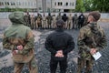 KIEV, UKRAINE - May 7, 2015: Ukrainian recruits volunteer battalion Azov