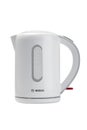 KIEV, UKRAINE - NOV 27, 2020: Modern electric kettle BOSCH isolated on a white background.