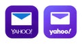 Kiev, Ukraine - November 02, 2019: Collection of old and new Yahoo Mail icons