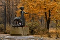 Kiev Ukraine - November 09, 2019. Granit Broken Doll and Toys, symbol monument to children executed in Babi Yar, place of