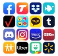 Kiev, Ukraine - November 02, 2019: New icons of popular social media Apps Royalty Free Stock Photo