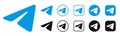 Kiev, Ukraine - November 06, 2022: Telegram - popular social media, set Telegram button icon, instant messenger logo of Telegram.