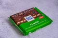 Kiev Ukraine - October 2021 CASHEW taste. Nut selection Chocolate Ritter Sport bar German chocolate, different types