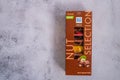 Kiev Ukraine - October 2021 chocolate Ritter Sport mini bars. Nut selection German chocolate, different tastes. Little