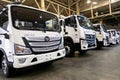 KIEV, Ukraine - October 07,2023:Medium-duty trucks from the Chinese company Beiqi Foton Motor stand in a row Royalty Free Stock Photo