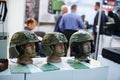 Modern military tactical Kevlar helmet at the exhibition, the production of Ukraine