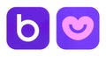 Kiev, Ukraine - October 29, 2019: New and old Badoo Dating icons