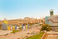 The Square of Independence in Kiev Ukraine. View of the street Khreshchatyk and Maidan Nezalezhnosti in Kiev Royalty Free Stock Photo