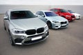 Kiev, Ukraine; October 17, 2016; Super combo supercars. BMW M5 F10, BMW X6 M & BMW M3 E92 Royalty Free Stock Photo