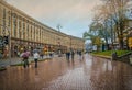 Khreschatyk street in Kiev. People walking through the street.