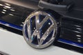 Kiev, Ukraine - October 07, 2018: Volkswagen logo close up. Volkswagen is a German manufacturer