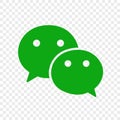 Kiev, Ukraine - October 10, 2020: Wechat - popular social media button icon, instant messenger logo of Wechat. Editorial vector