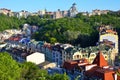 Kiev, Ukraine. Old houses on the strit. Royalty Free Stock Photo