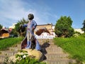 Kiev, Ukraine. The sculpture of the Little Prince and the Fox on the Landscape Alley