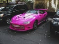 Kiev, Ukraine - September 25, 2010: Exclusive pink Mercedes-Benz SL Sbarro parked in the city