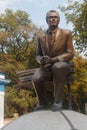 Kiev, Ukraine - September 03, 2015: Monument to the unknown football coach Valery Lobanovsk