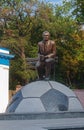 Kiev, Ukraine - September 03, 2015: Monument to the unknown football coach Valery Lobanovsky