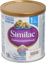 KIEV, UKRAINE - September 18, 2019: Similac Gold milk powder with a lack or absence of breast milk. It is made from fresh not dry