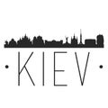 Kiev Ukraine Skyline. Silhouette Skyline Stamp Vector City Design Famous Monuments.