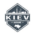 Kiev Ukraine Travel Stamp Icon Skyline City Design. Seal Vector Passport Mark.