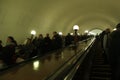 Metro station Kievskaya Ring. Entrance hall and station escalators.